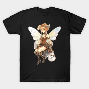 Watercolor Steampunk Fairy Girl #3 T-Shirt